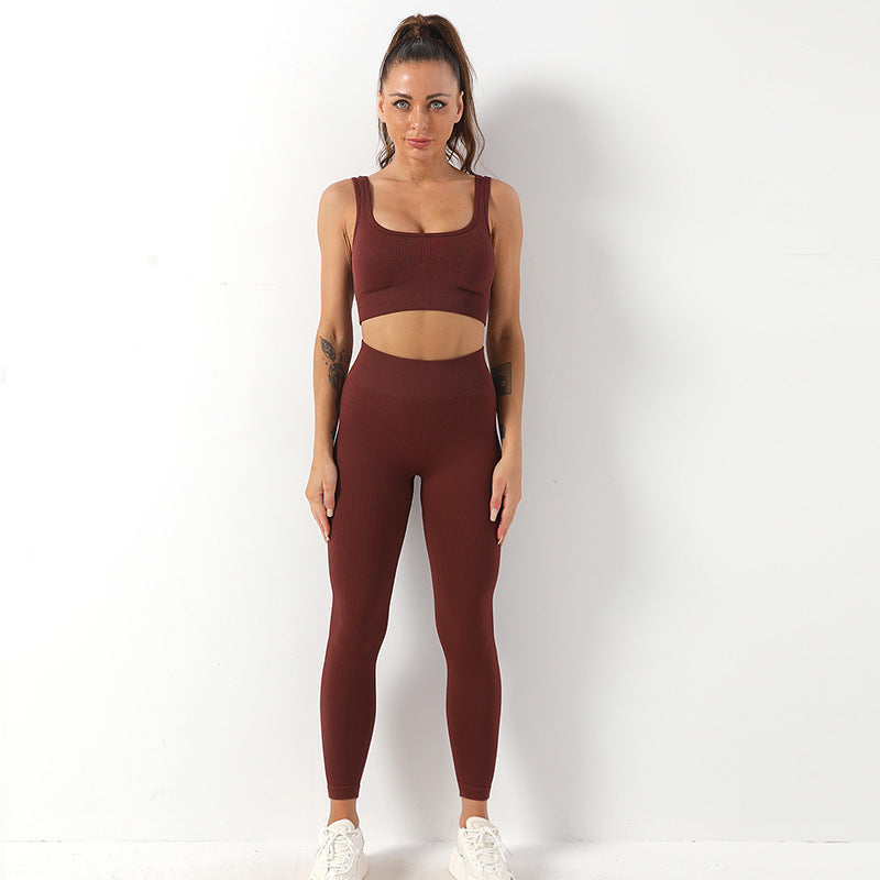 Set Yoga Anzug Nahtlose BH und Push up Leggings