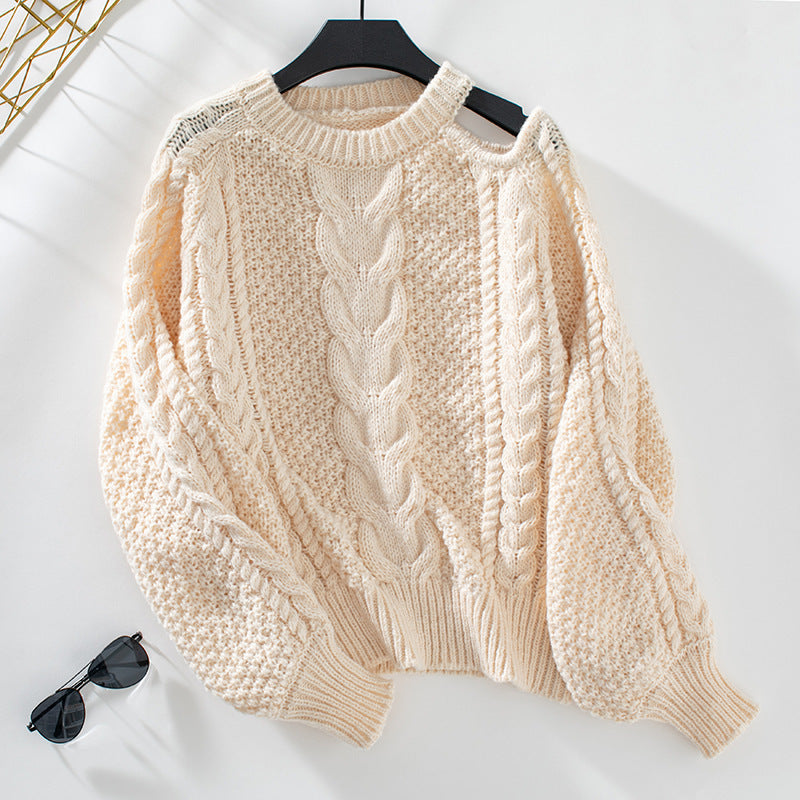 Damen Pullover mit modernem Twist-Strickdesign