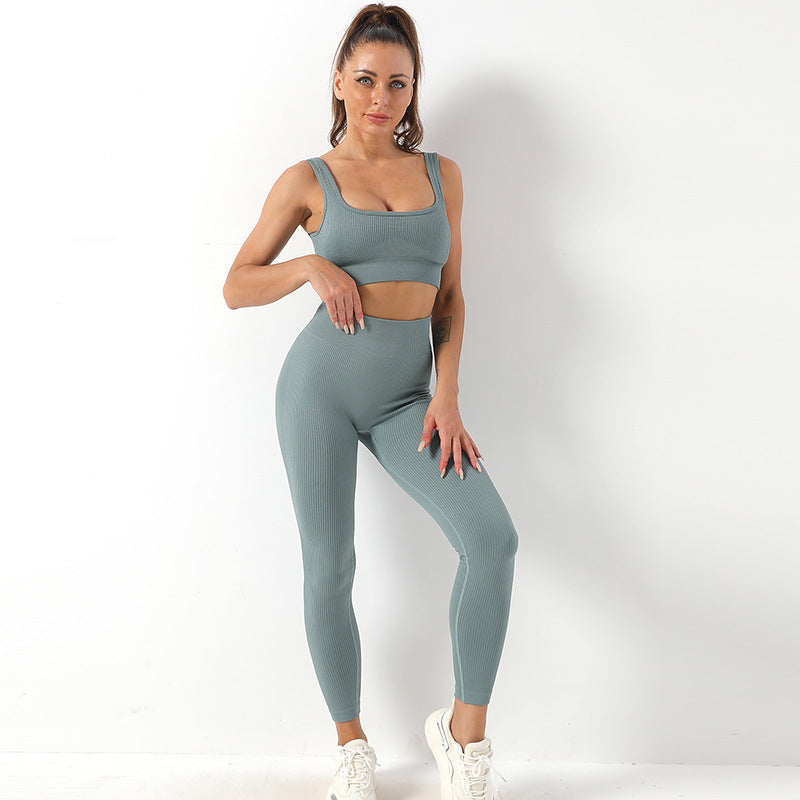 Set Yoga Anzug Nahtlose BH und Push up Leggings