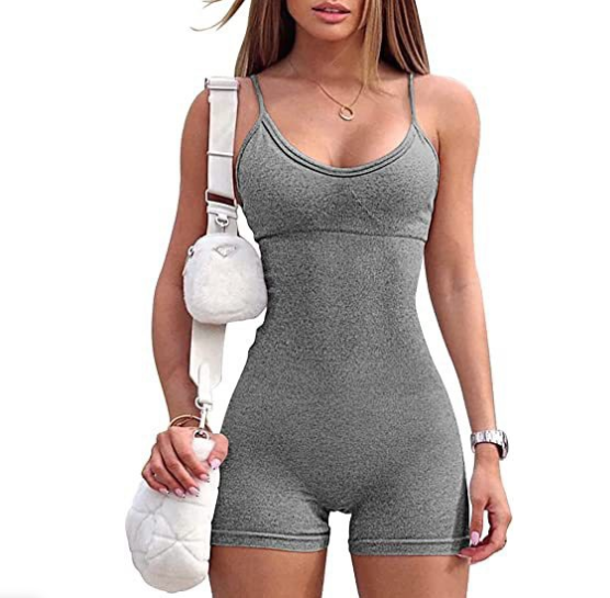 Solid Color High Waist Tight Sports Yoga Jumpsuit