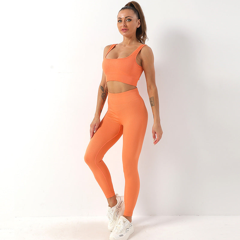 Set Yoga Anzug Nahtlose BH und Push up Leggings