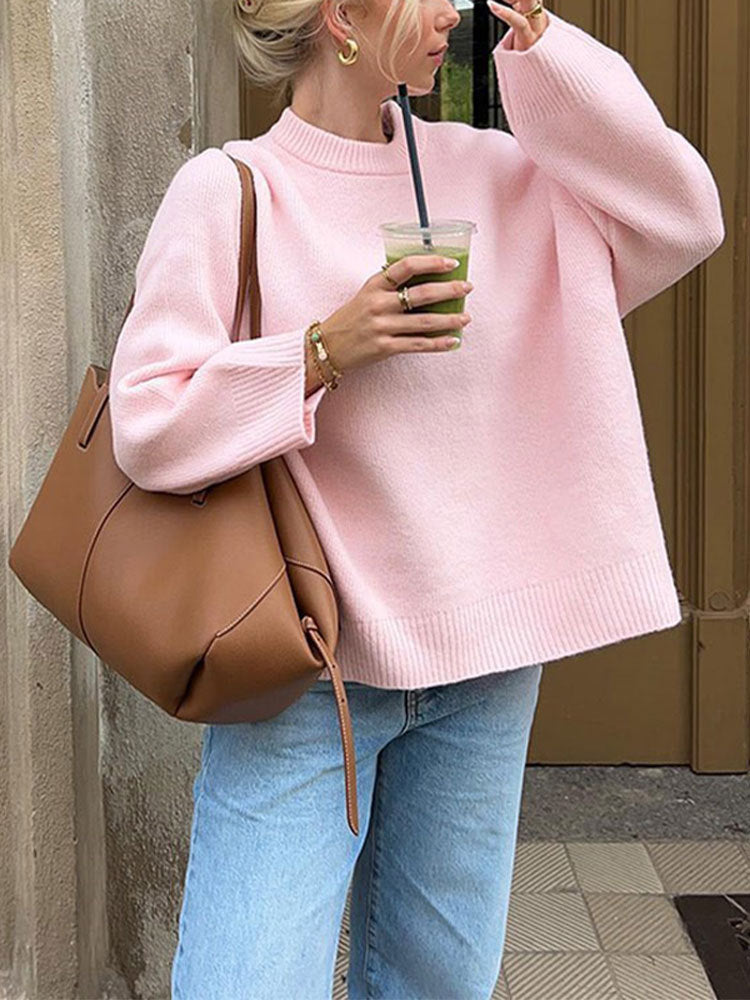 Sweet Round Neck Pullover Sweater