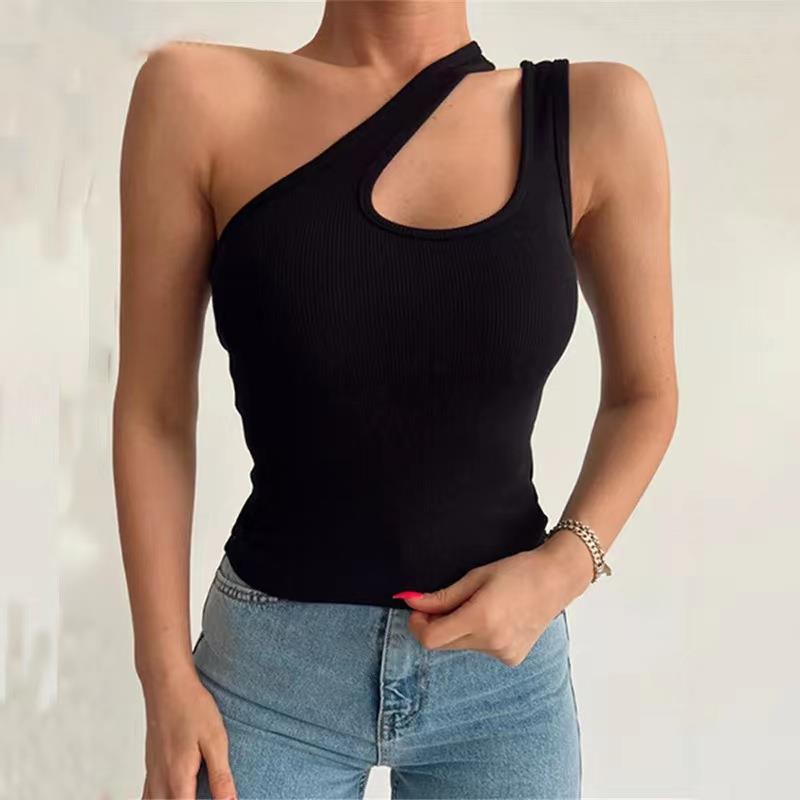 Solid Color Short Oblique Shoulder Irregular