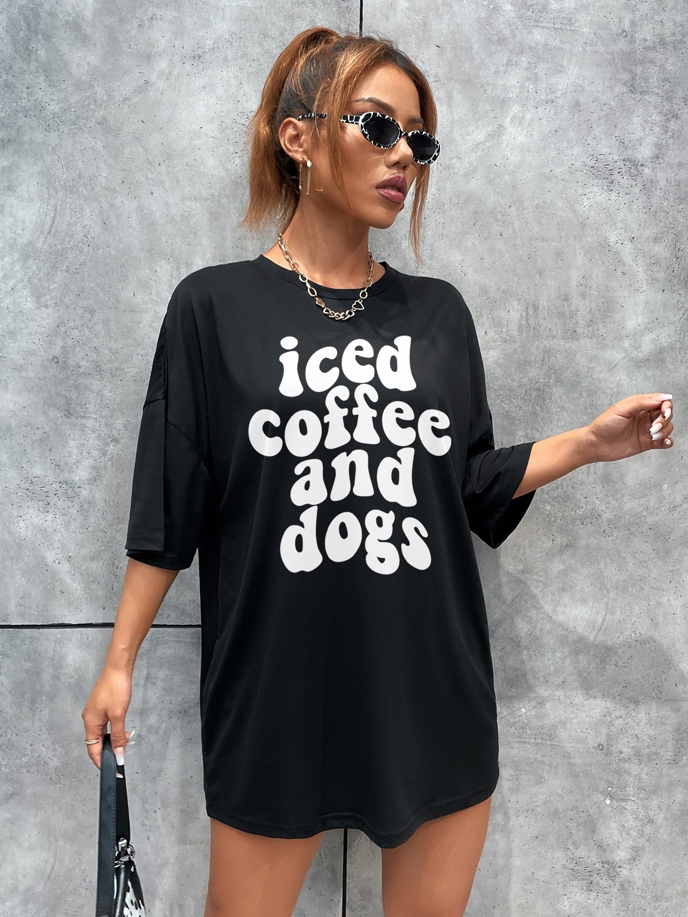 Women's Round Collar Designs Oversized T-shirt