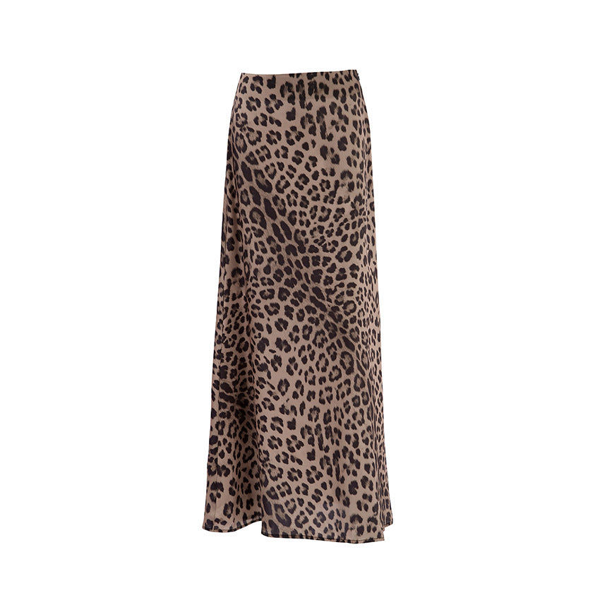 Wild and Stylish: Women's Leopard Print Sheath Fishtail Skirt