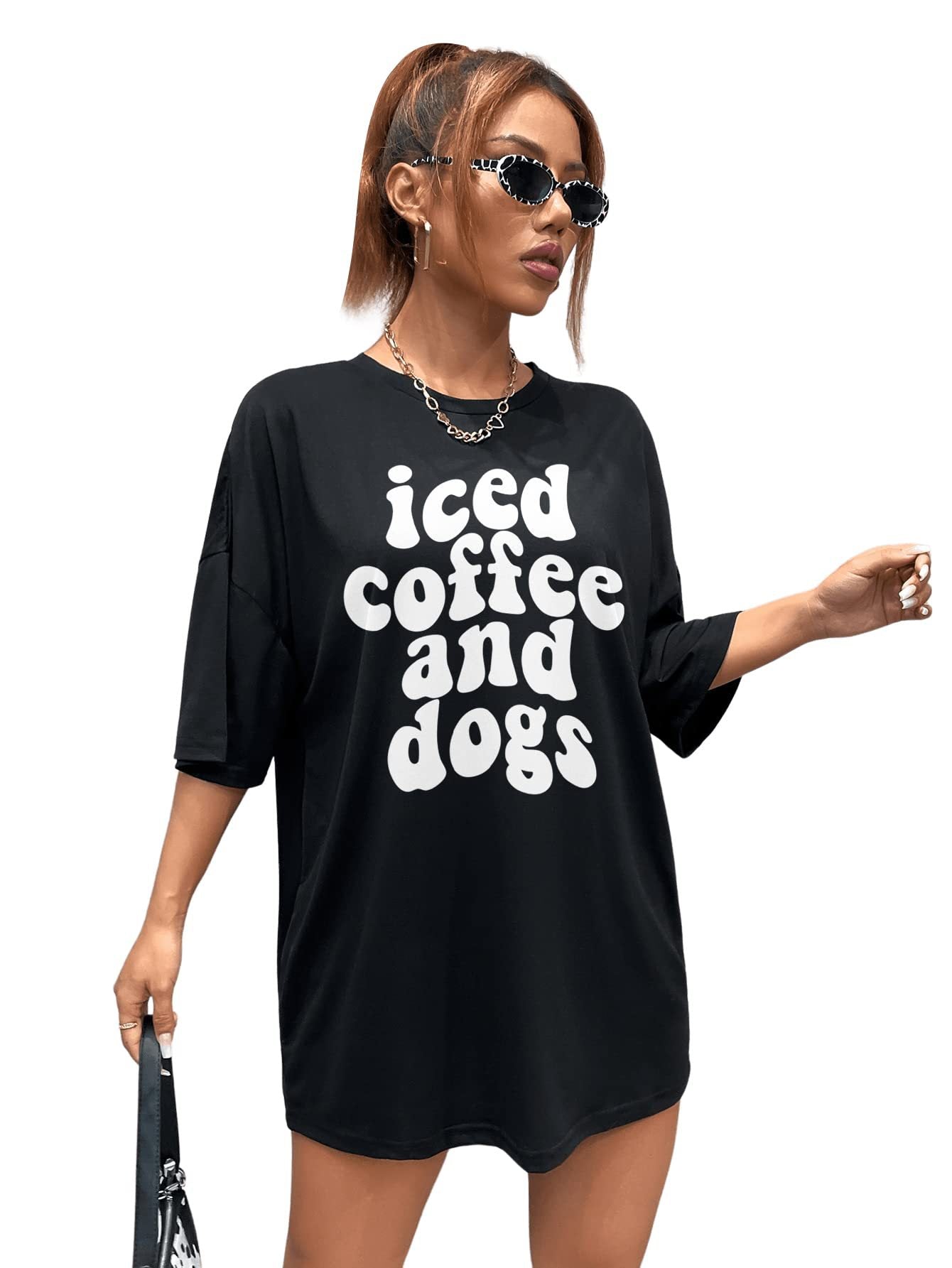 Women's Round Collar Designs Oversized T-shirt