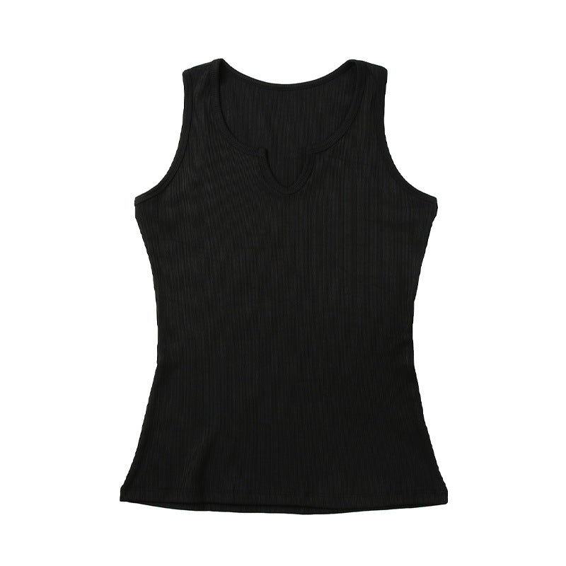 Casual I-shaped Vest Women's U-neck Pullover Top